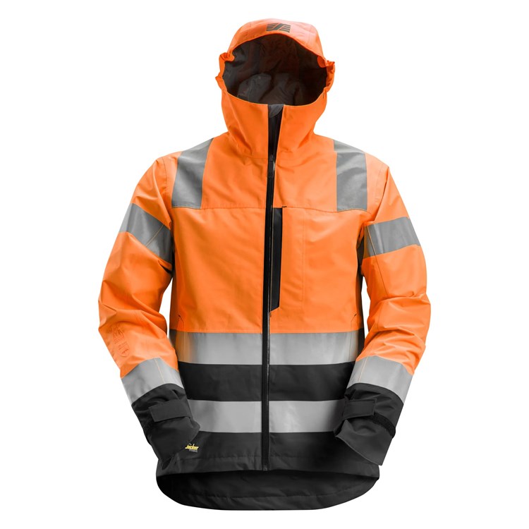 High-Vis Hooded Waterproof Shell Jacket Class 3