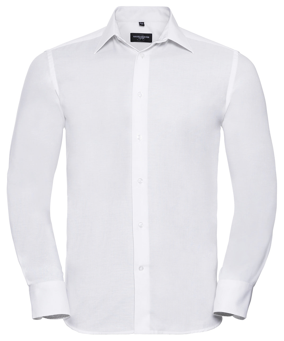 Long sleeve easycare tailored Oxford shirt - White