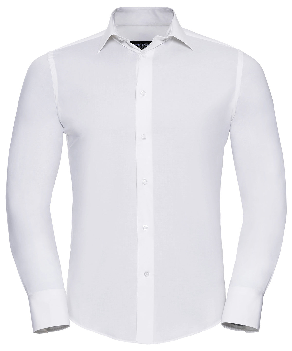 Long sleeve easycare fitted shirt - White