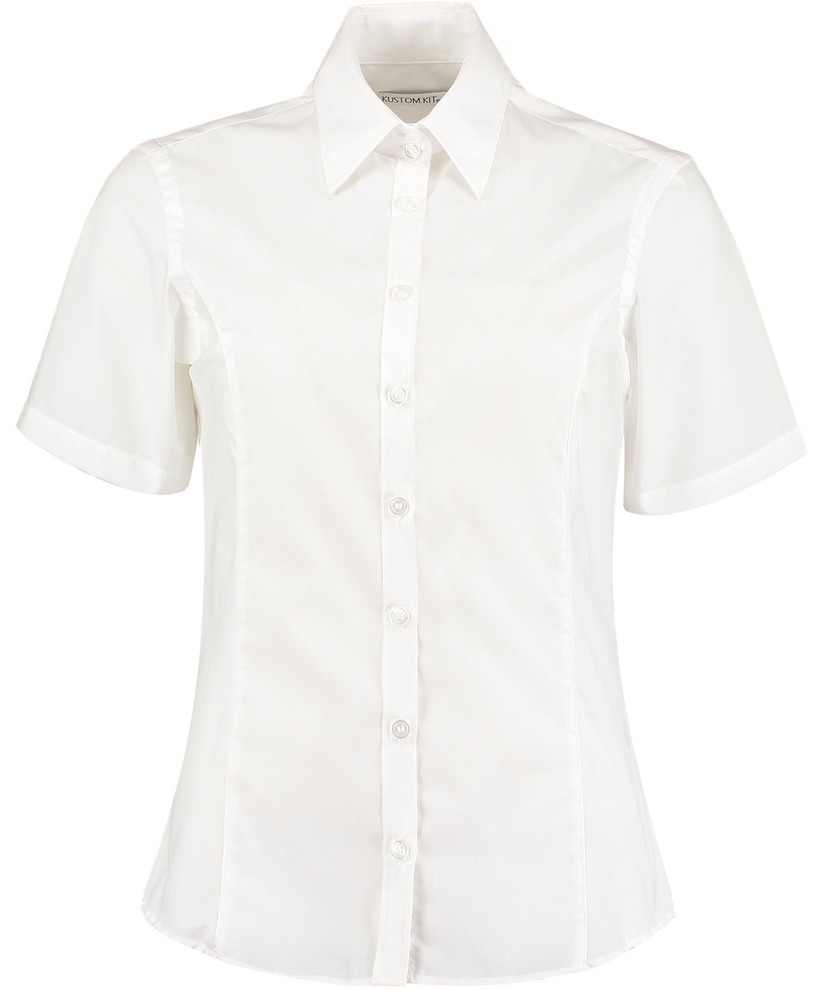 Business blouse short-sleeved (tailored fit) - White*