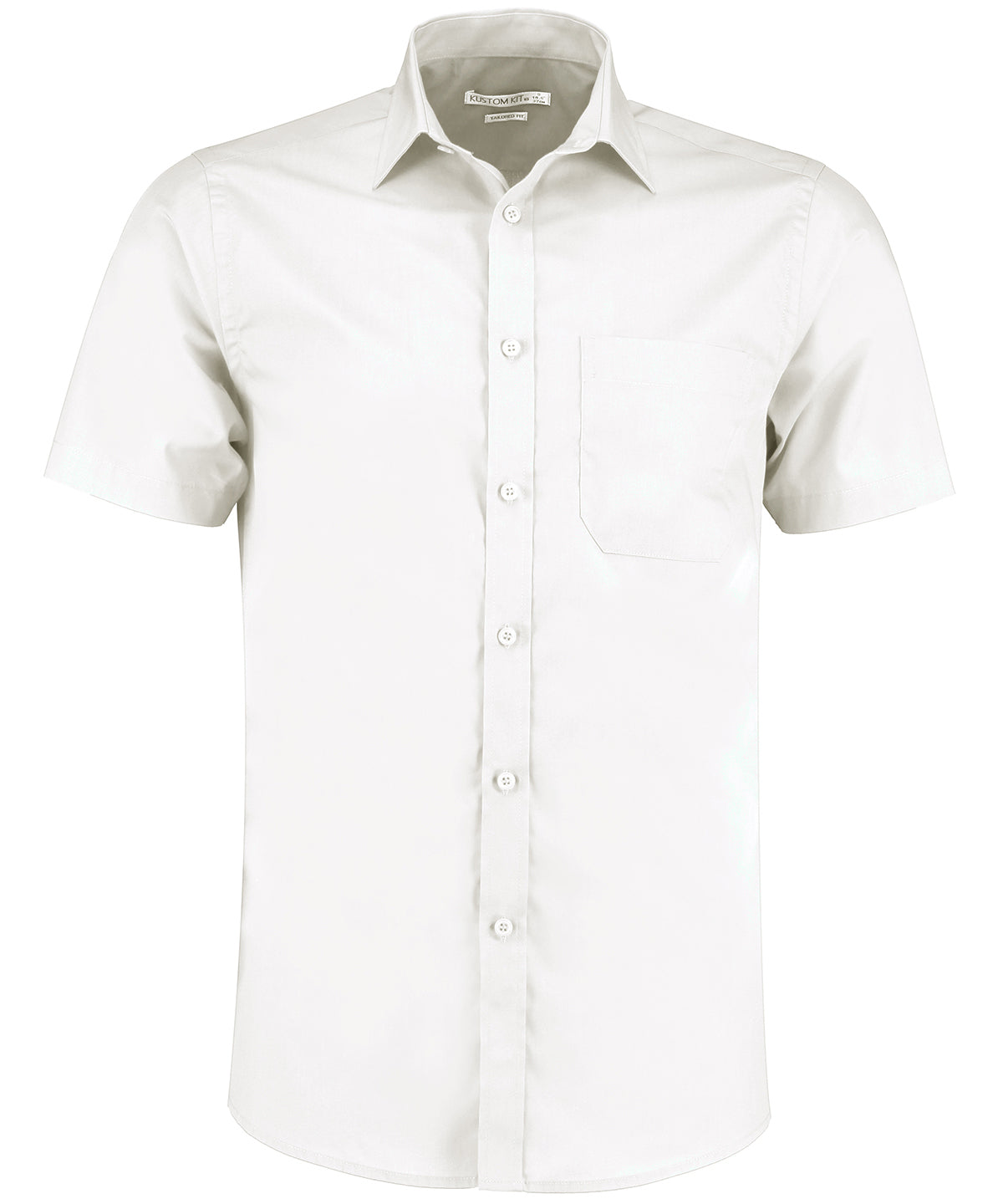 Poplin shirt short-sleeved (tailored fit) - White*