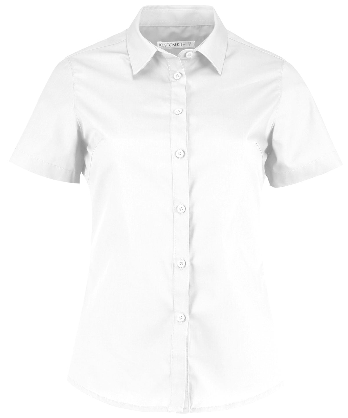 Women's poplin shirt short sleeve - White