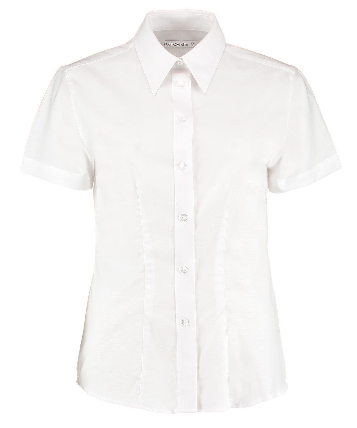 Women's workplace Oxford blouse short-sleeved (tailored fit) - White*