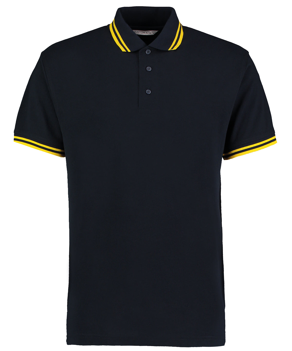 Tipped collar polo (classic fit) - Navy/Yellow