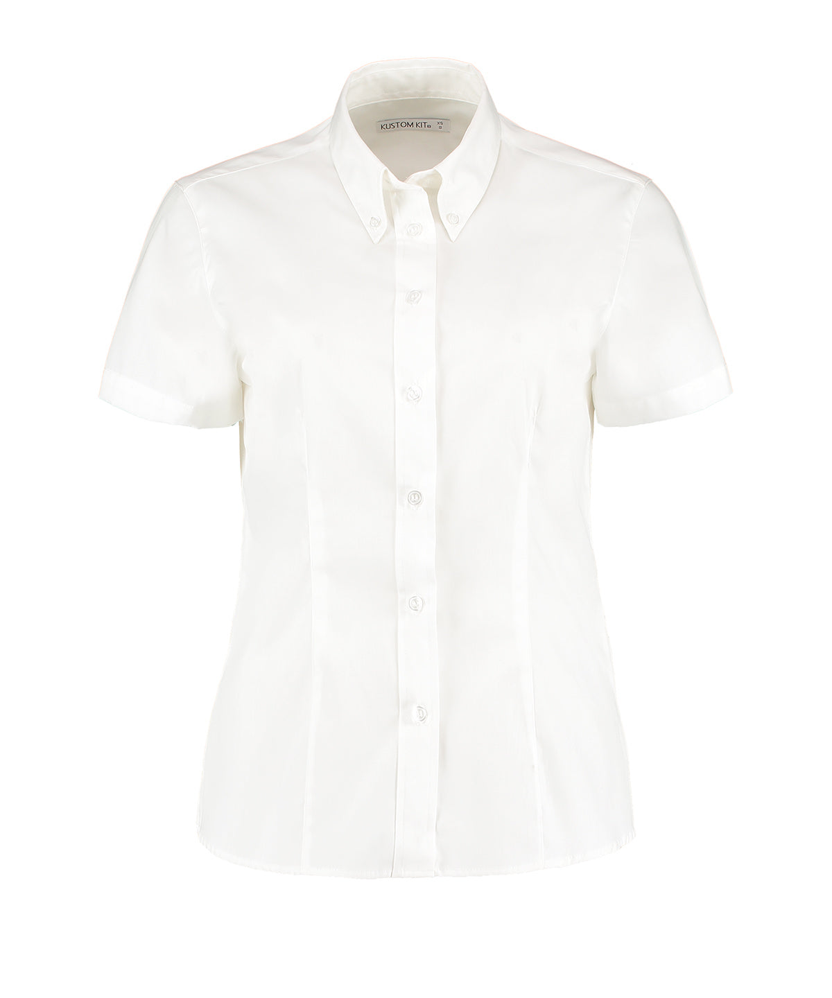 Women's corporate Oxford blouse short-sleeved (tailored fit) - White*