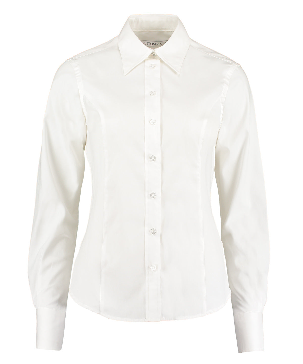 Women's corporate Oxford blouse long-sleeved (tailored fit) - White*