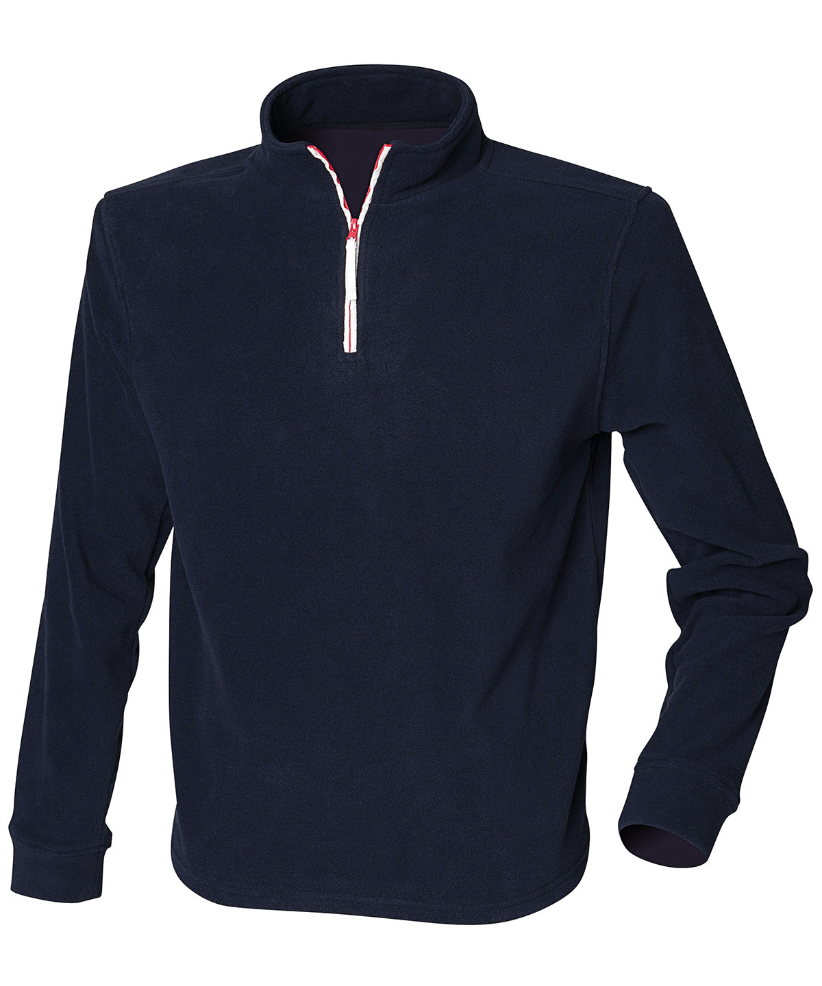 ¼ zip long sleeve fleece piped - Navy/White/Red