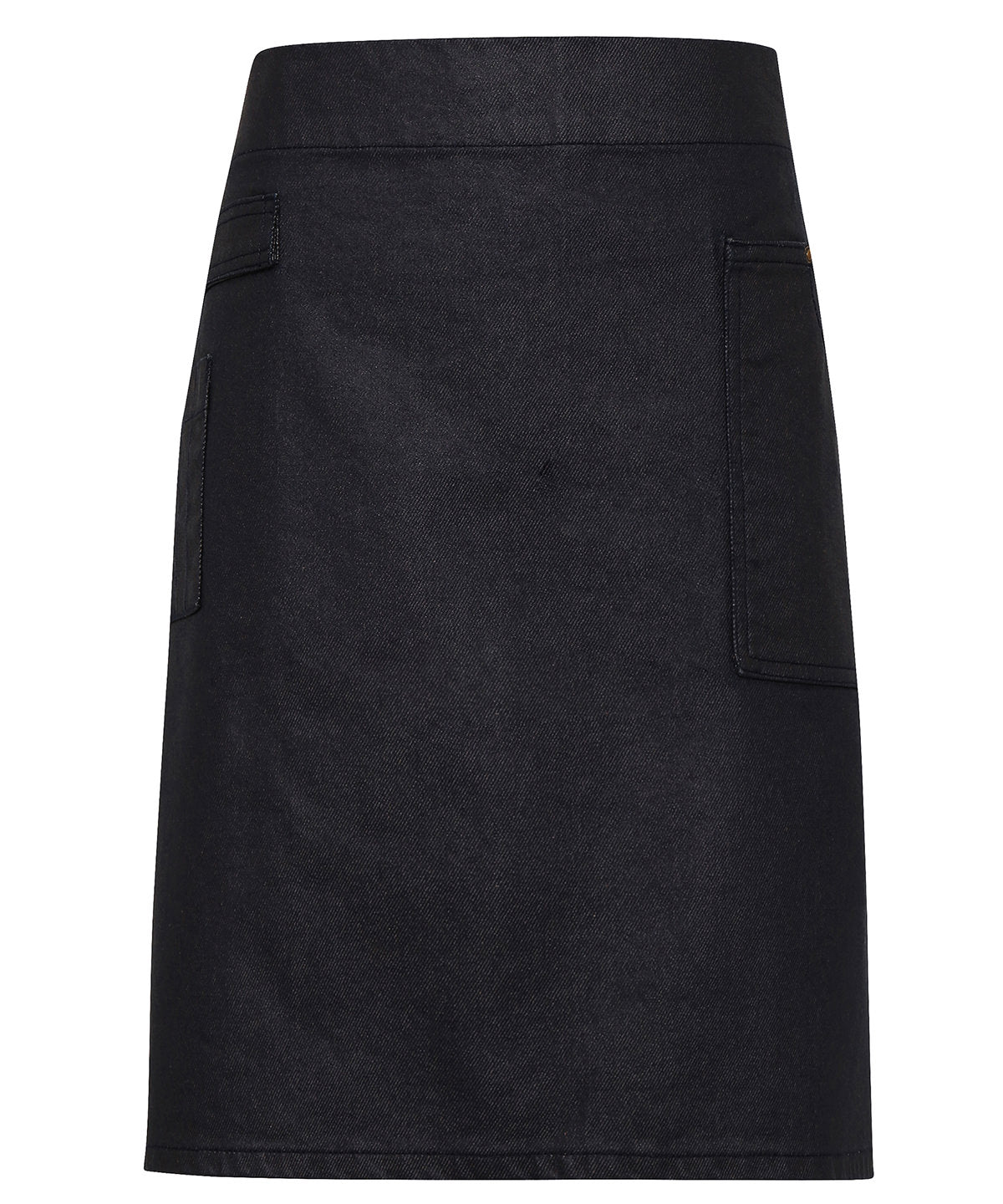 Division waxed-look denim waist apron - Indigo/Brown Denim