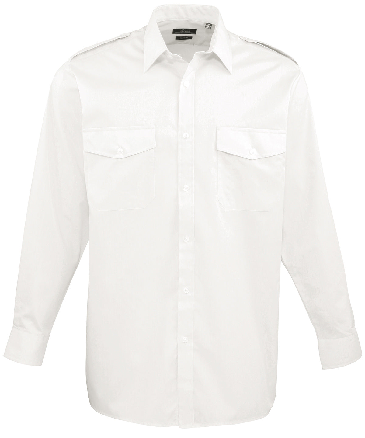 Long sleeve pilot shirt - White