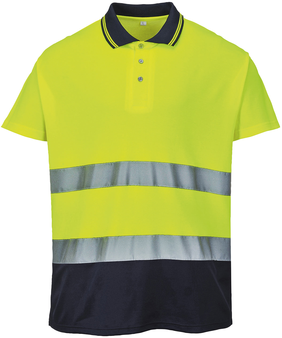 Two-tone cotton Comfort polo (S174) - Yellow/Navy
