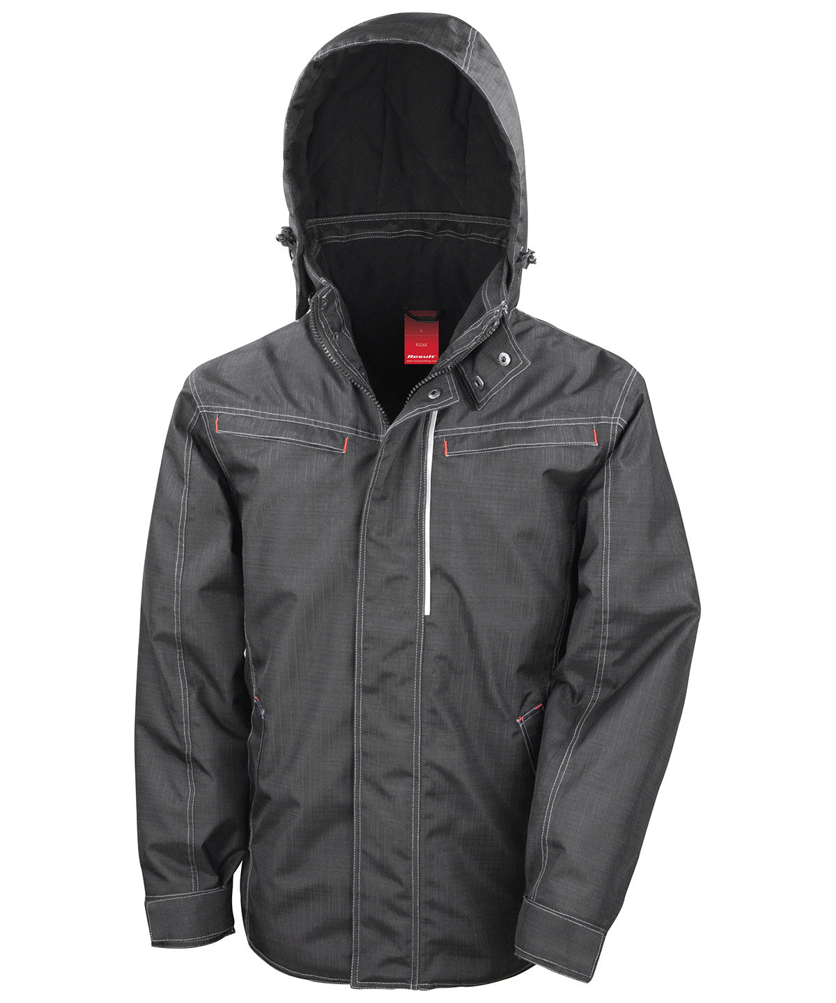 Denim texture rugged jacket - Black