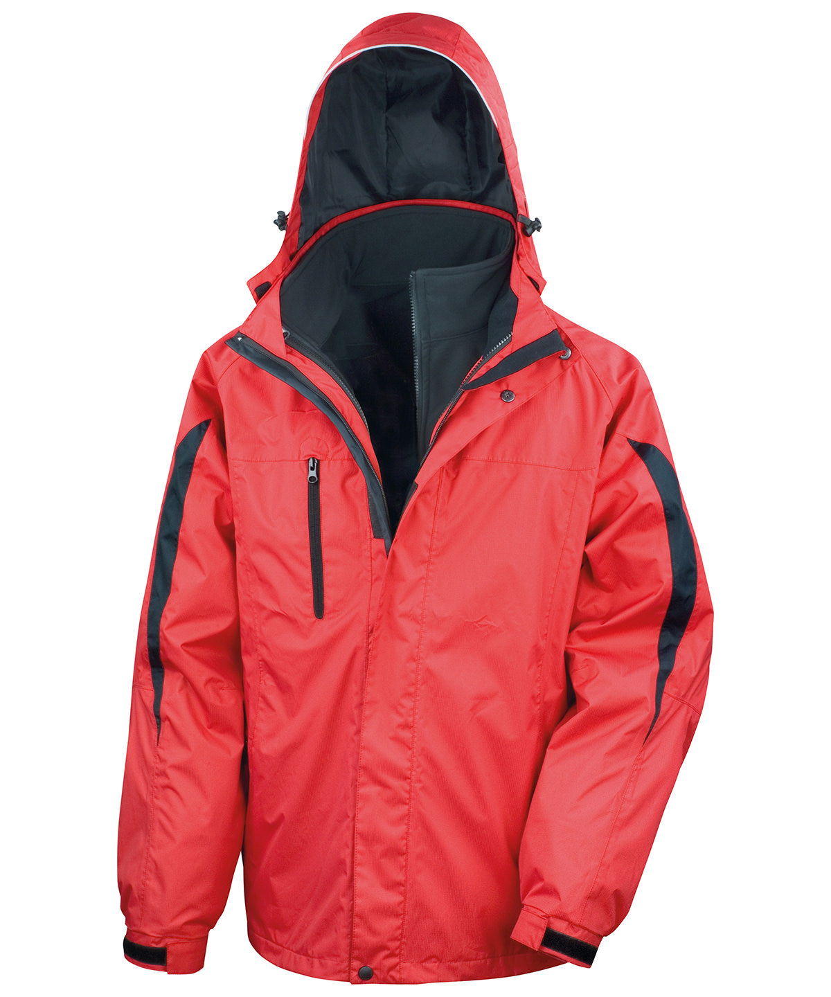 3-in-1 journey jacket with softshell inner - Red/Black
