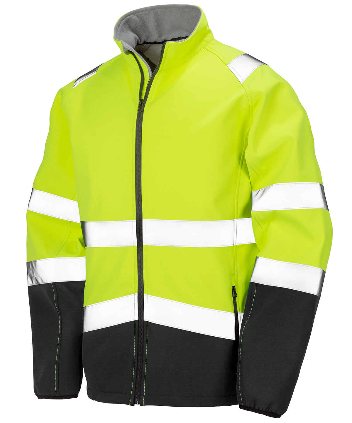 Printable safety softshell jacket - Fluorescent Yellow/Black