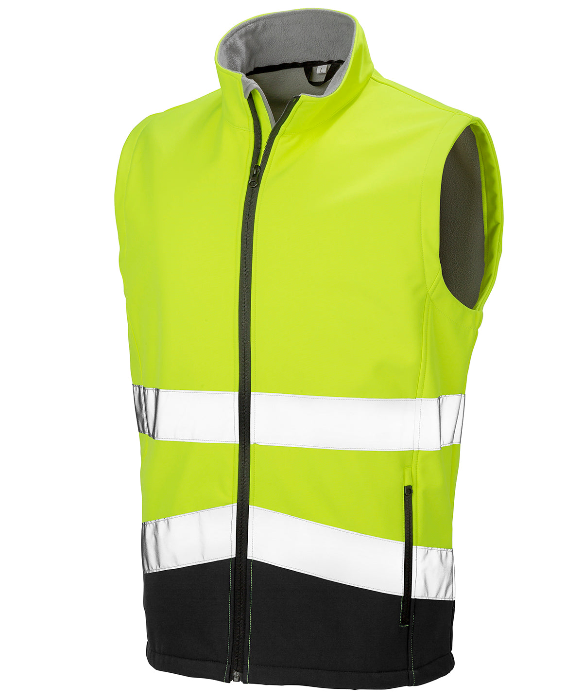 Printable safety softshell gilet - Fluorescent Yellow/Black
