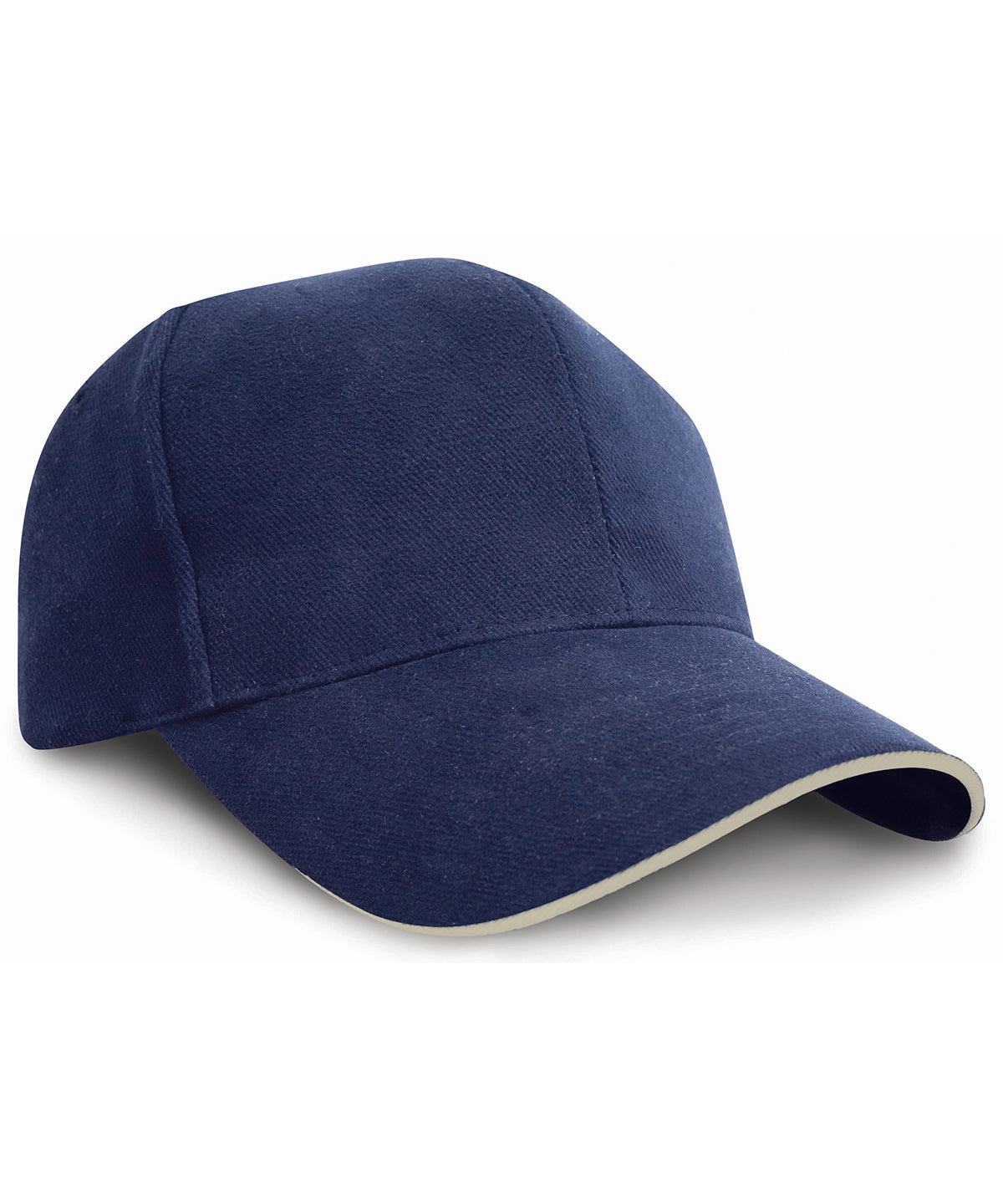Pro-style heavy cotton cap with sandwich peak - Navy/Natural