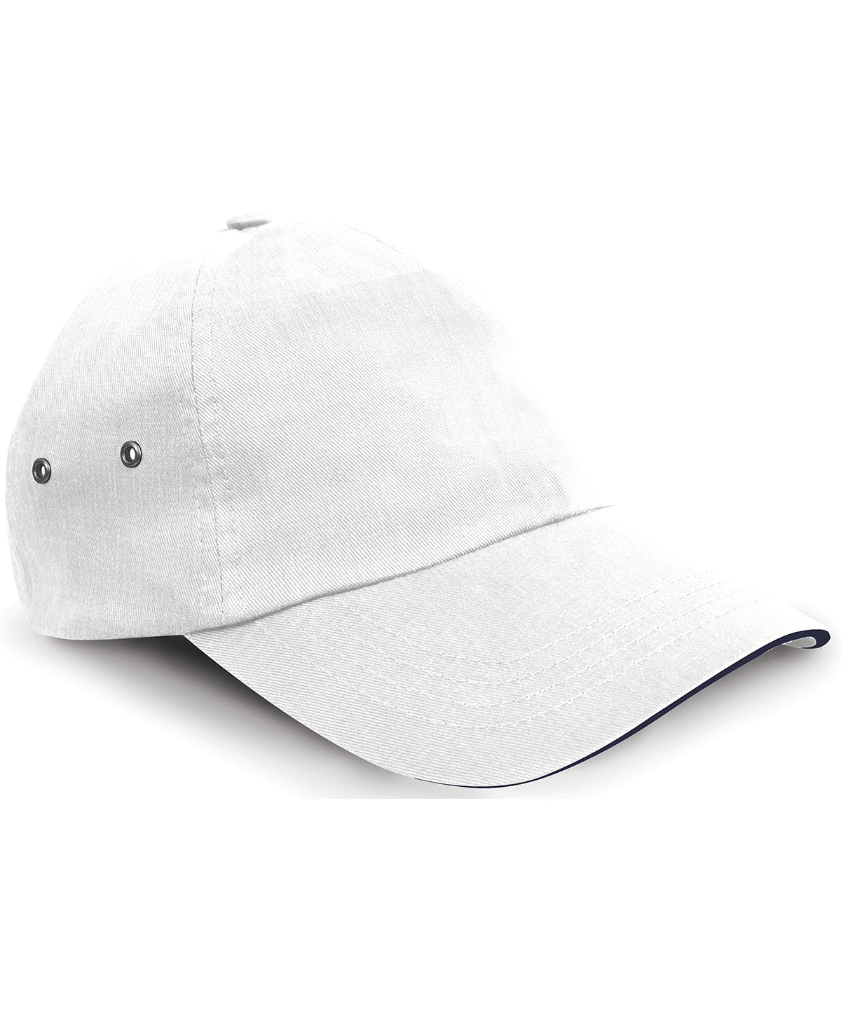 Printers plush cotton 5-panel cap - White/Navy