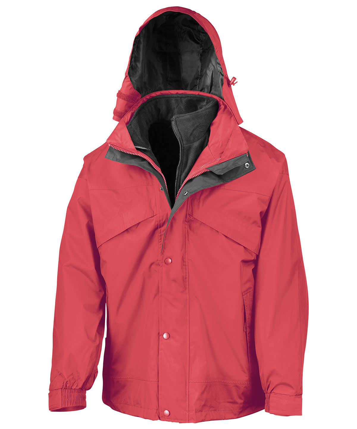 3-in-1 zip and clip jacket - Red/Black*