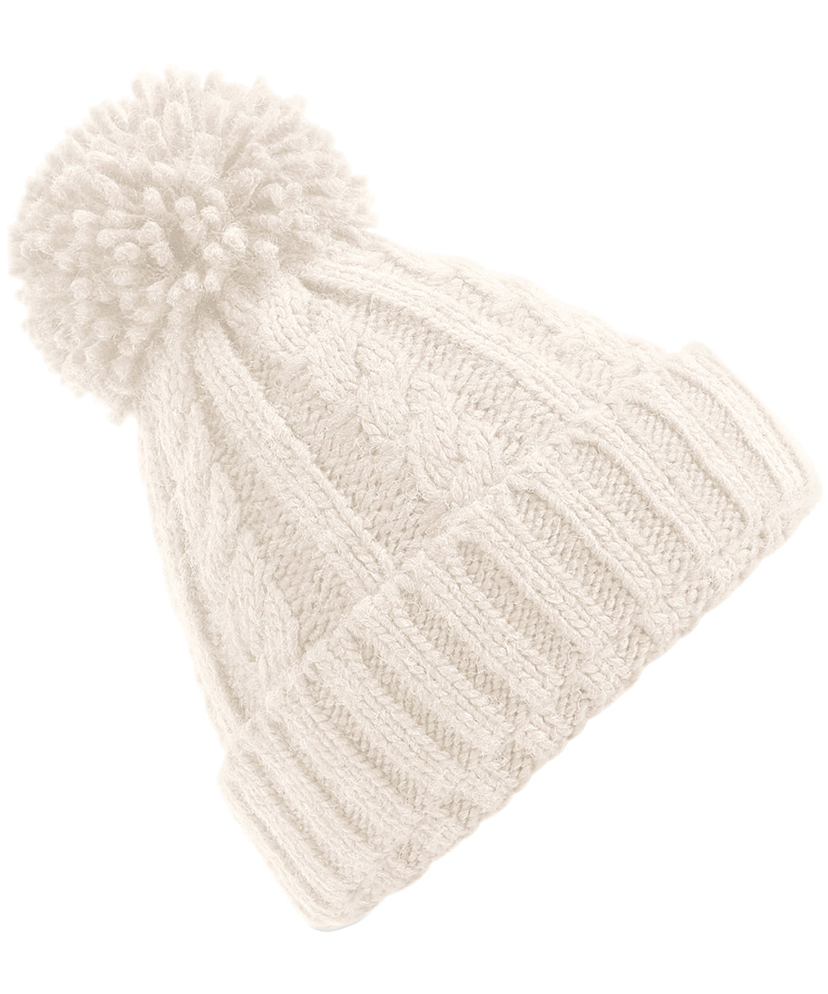 Cable knit melange beanie - Oatmeal