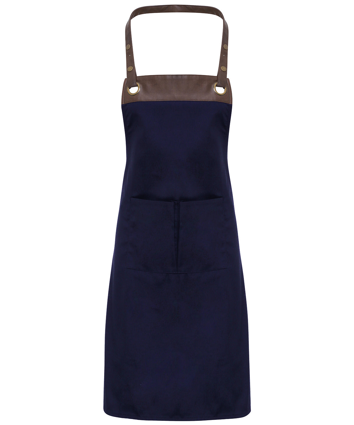 Espresso bib apron - Navy/Brown