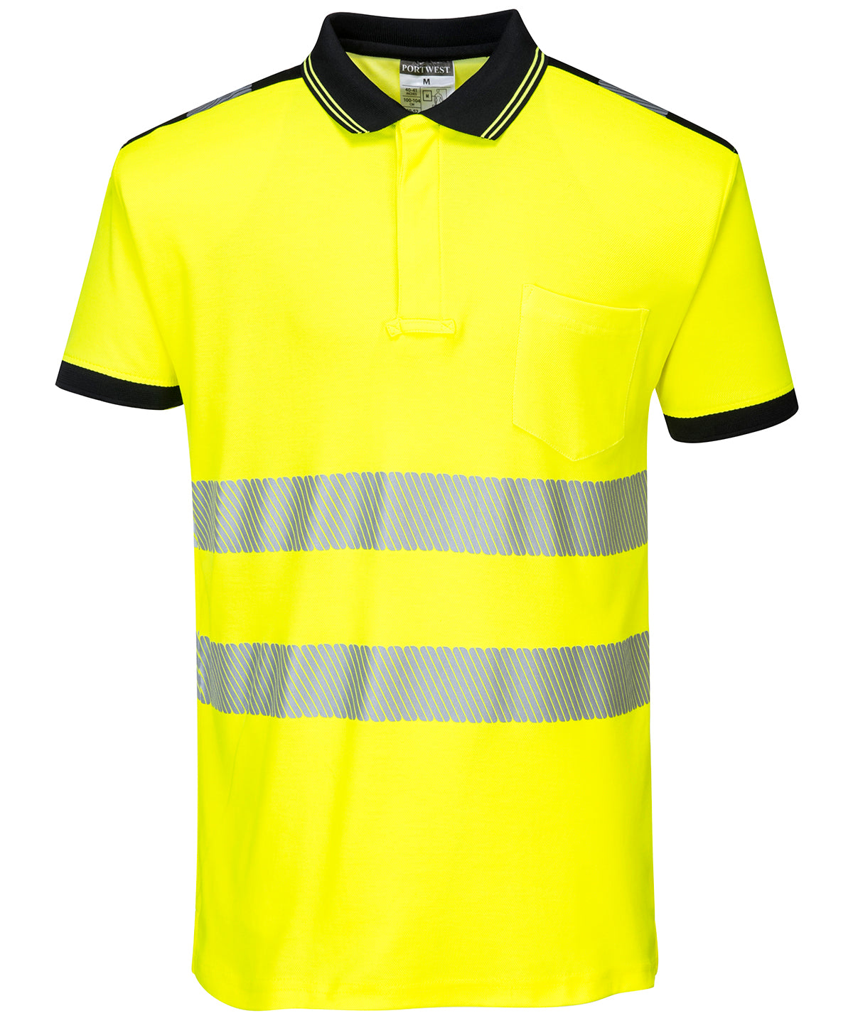 PW3 Hi-vis polo shirt (T180) - Yellow/Black