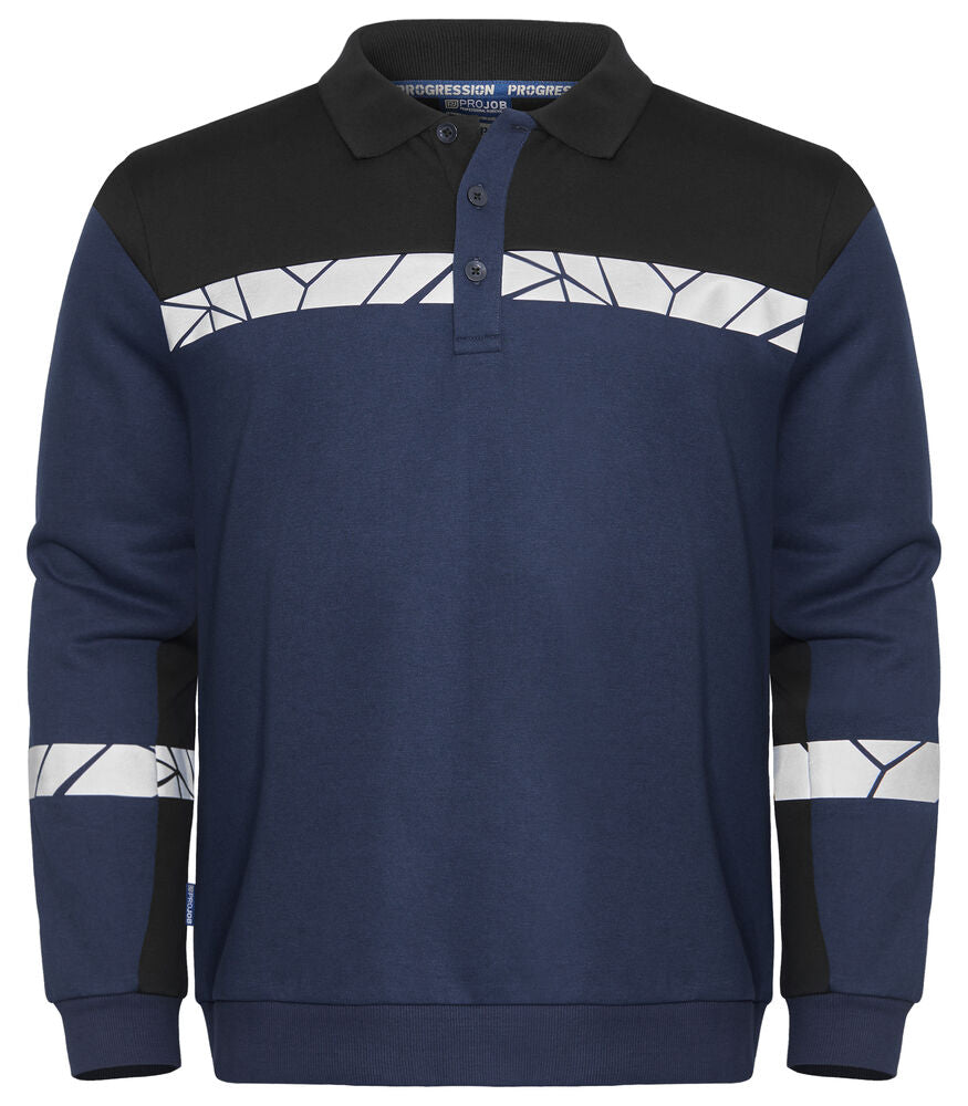 PROJOB Viz Long Sleeve Polo Sweatshirt 7100