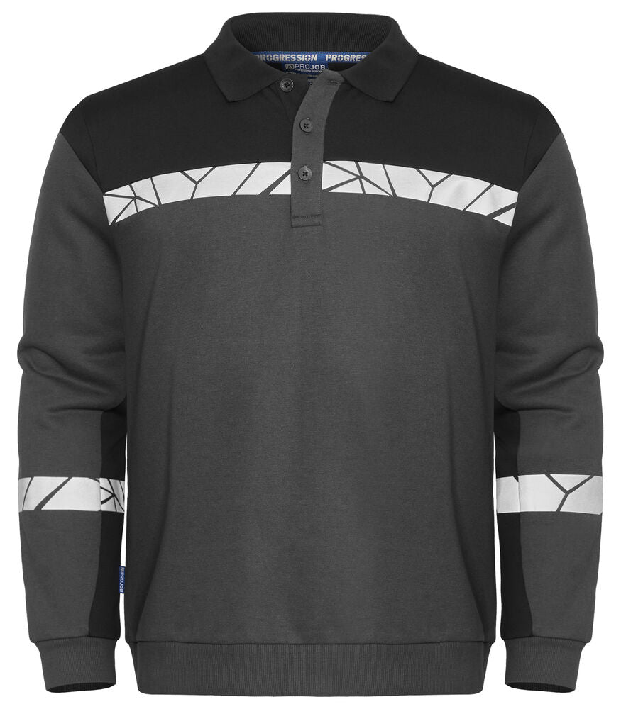 PROJOB Viz Long Sleeve Polo Sweatshirt 7100