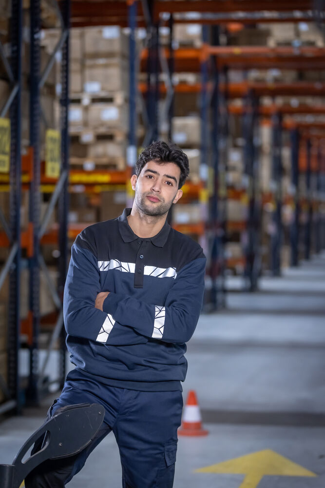 PROJOB Viz Long Sleeve Polo Sweatshirt 7100