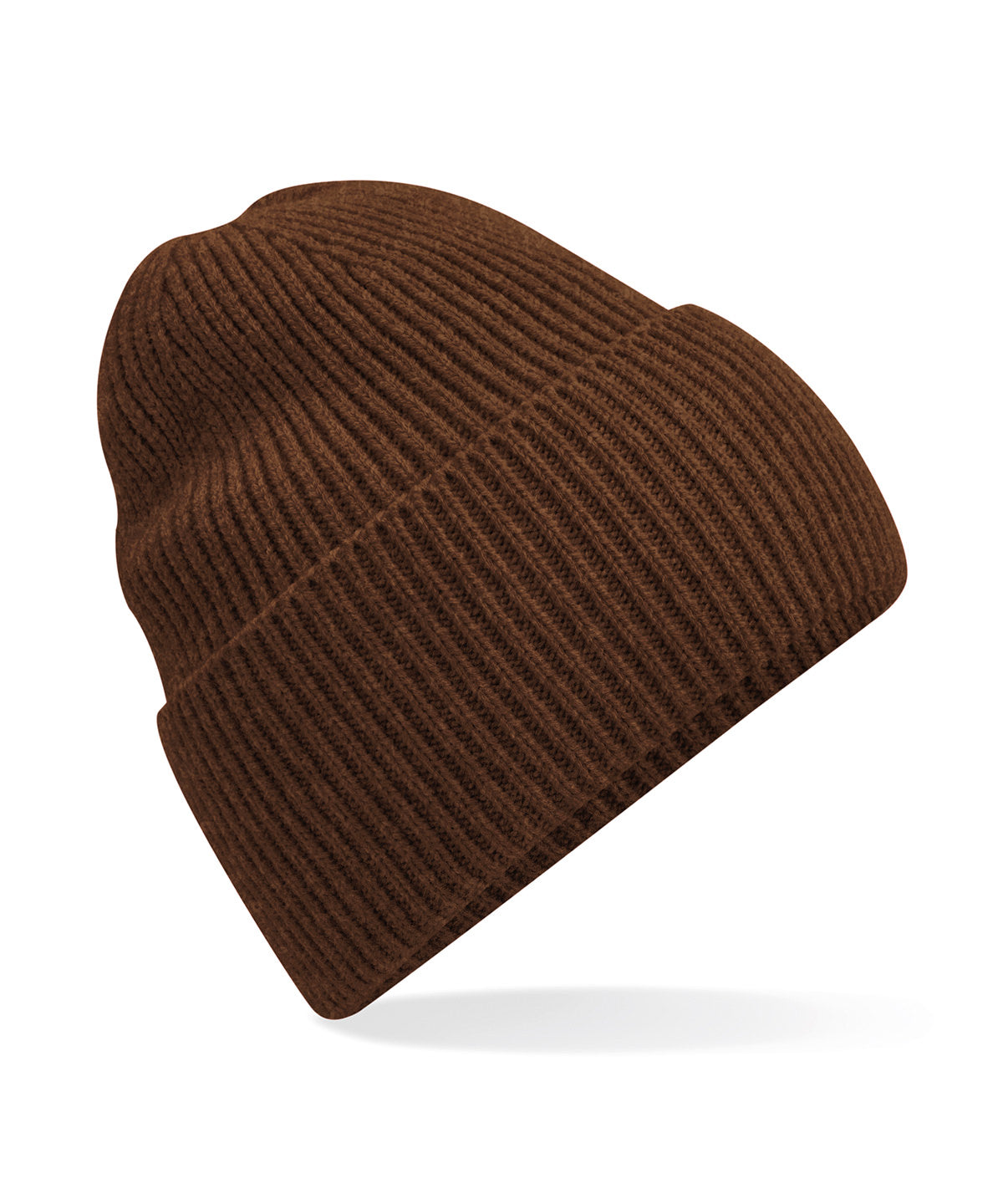 Oversized cuffed beanie - Walnut