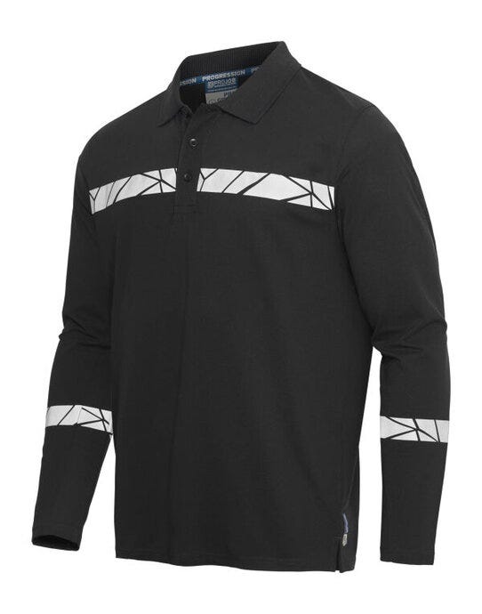 ProJob Progression 7004 LS Pique Polo - Black/Black