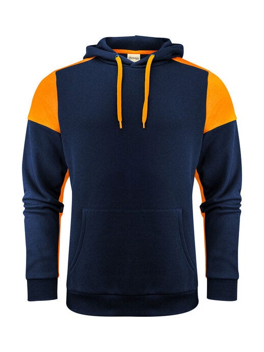 Hoodie - Navy/Neon Orange