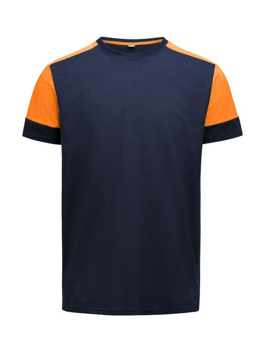T-Shirt - Navy/Neon Orange