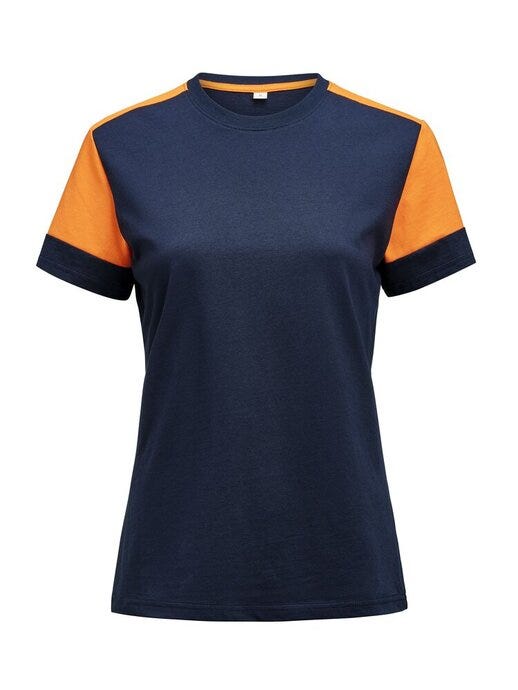 Ladies T-Shirt - Navy/Neon Orange