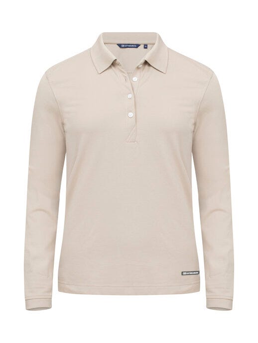 C&B Ladies Advantage Long Sleeve Polo - Beige