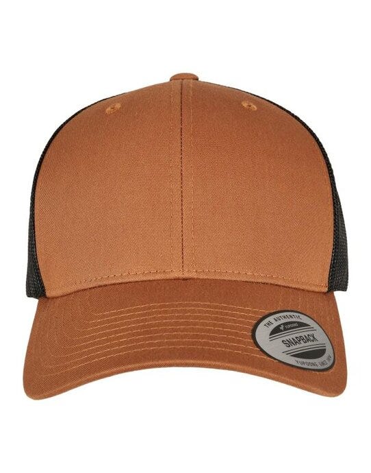 Retro Trucker Two Tone Cap - Caramel/Black