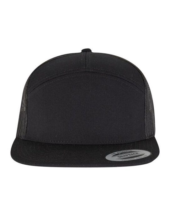 7 Panel Classic Trucker Cap - Black/Black