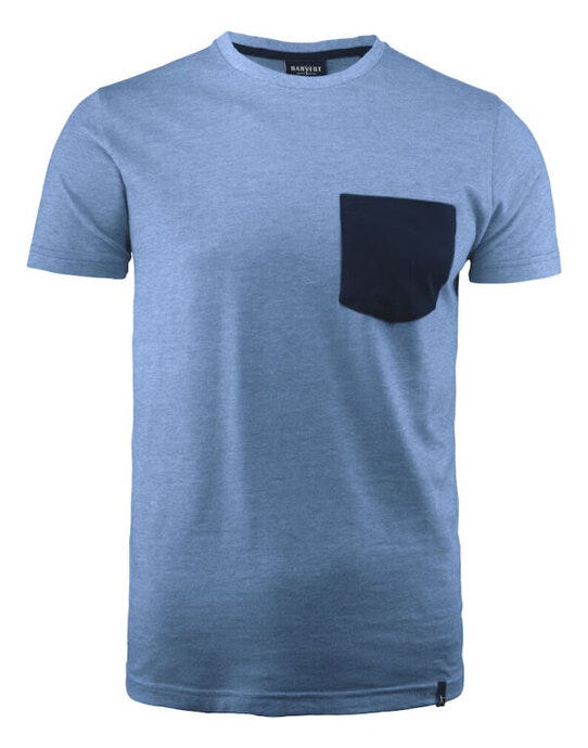 Portwillow Pocket T-Shirt - Light Blue Melange