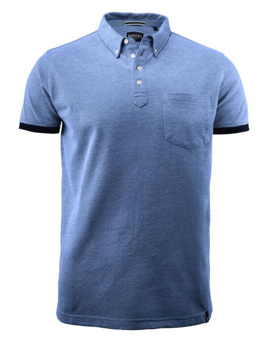 Larkford Pique Polo Shirt - Light Blue Melange