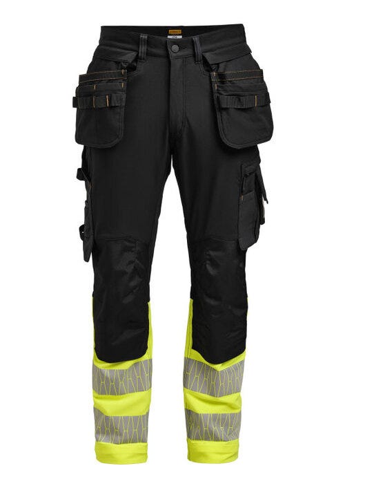 Craftsman Trousers Stretch Hi-Vis - Black/Yellow