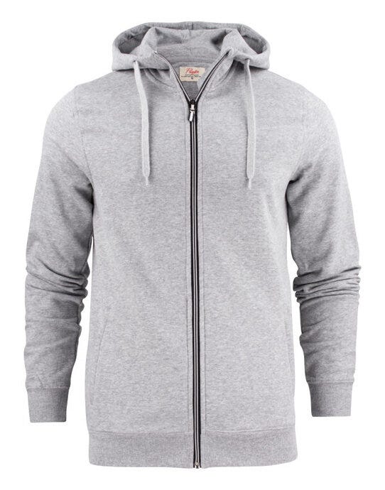 Printer Mens Overhead Full Zip Hoodie - Grey Melange