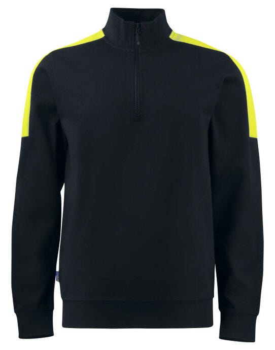 ProJob Prio 2128 1/2 Zip Sweatshirt - Black/Yellow