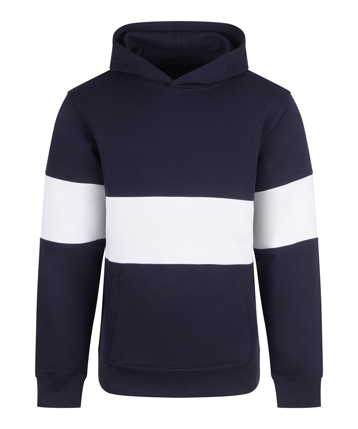 Heavyweight panelled hoodie - Navy/White