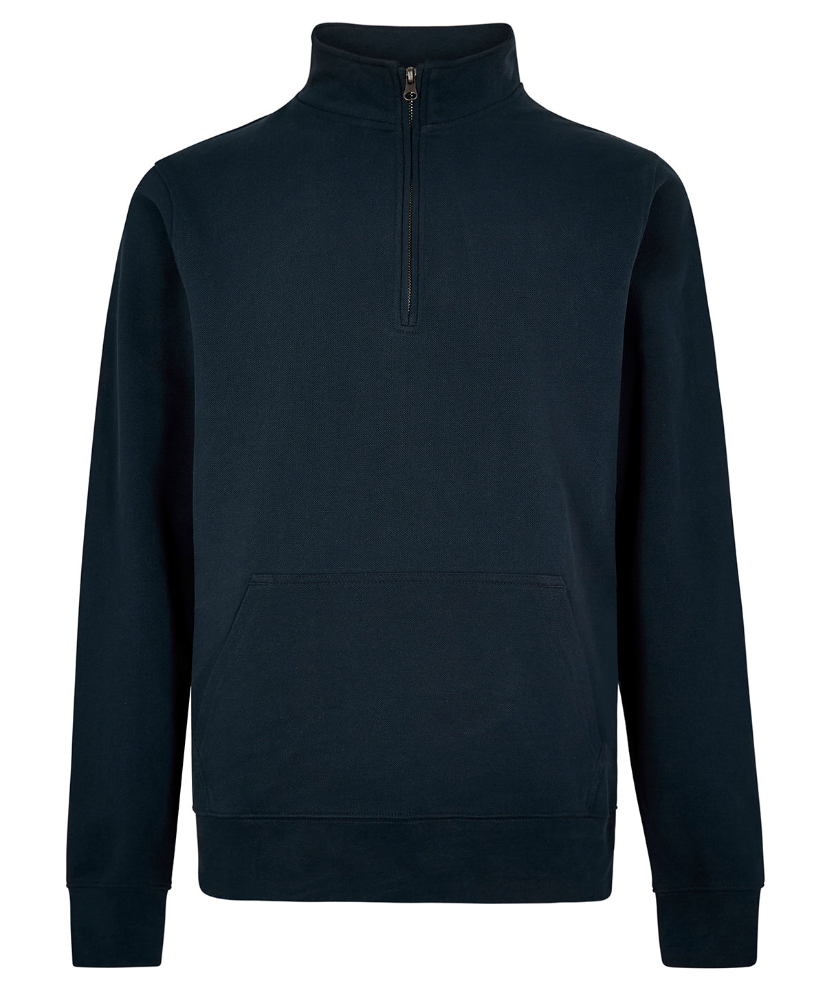 Regular fit 1/4-zip piqué sweatshirt - Navy