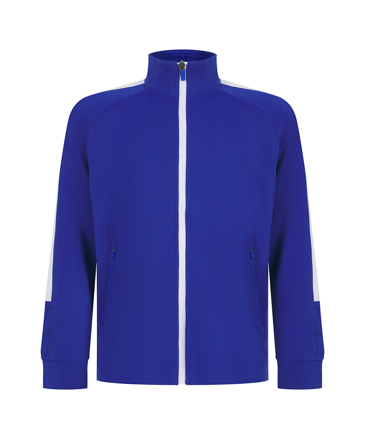 Kids knitted tracksuit top - Royal/White