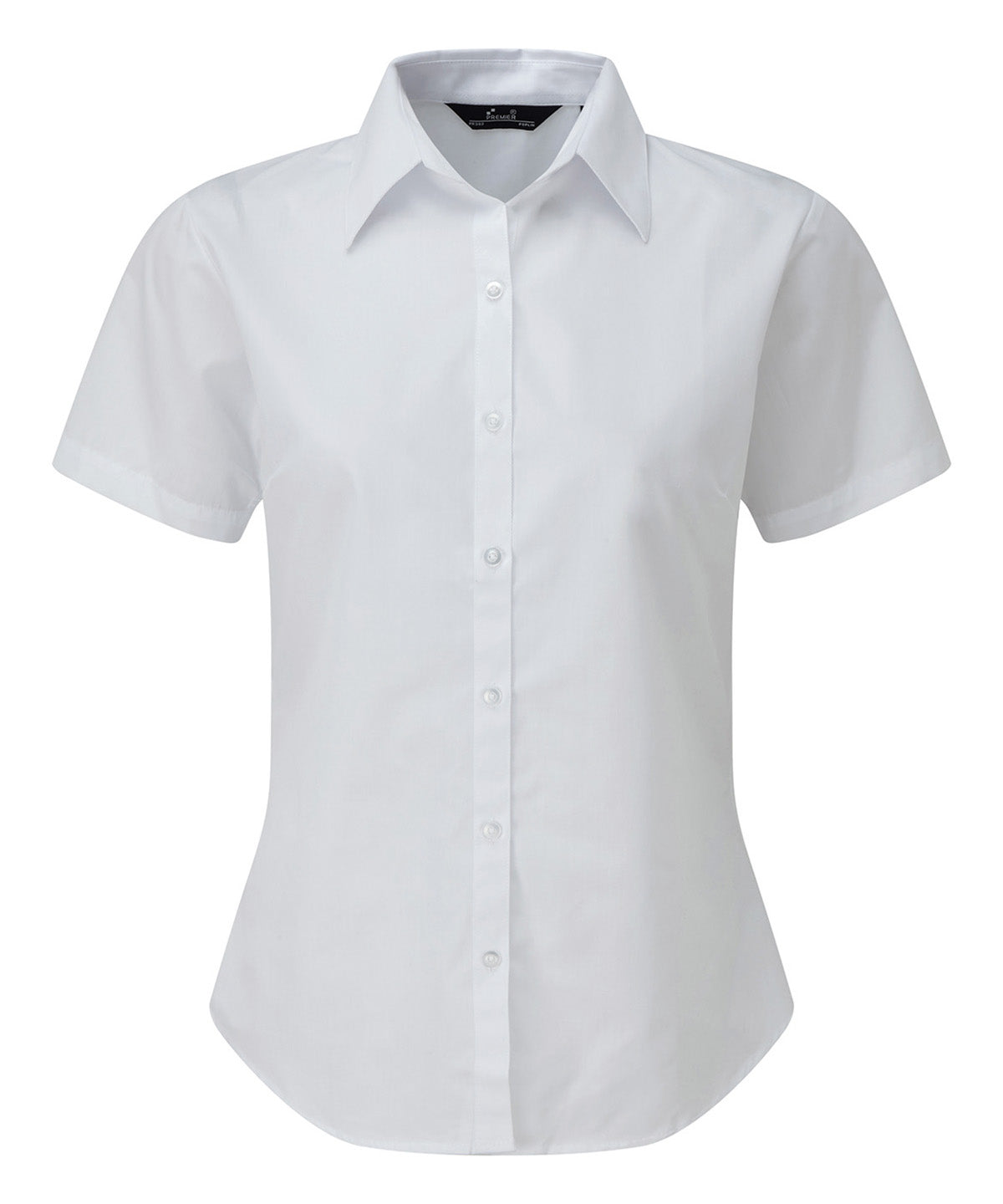 Women's short sleeve poplin blouse - White*
