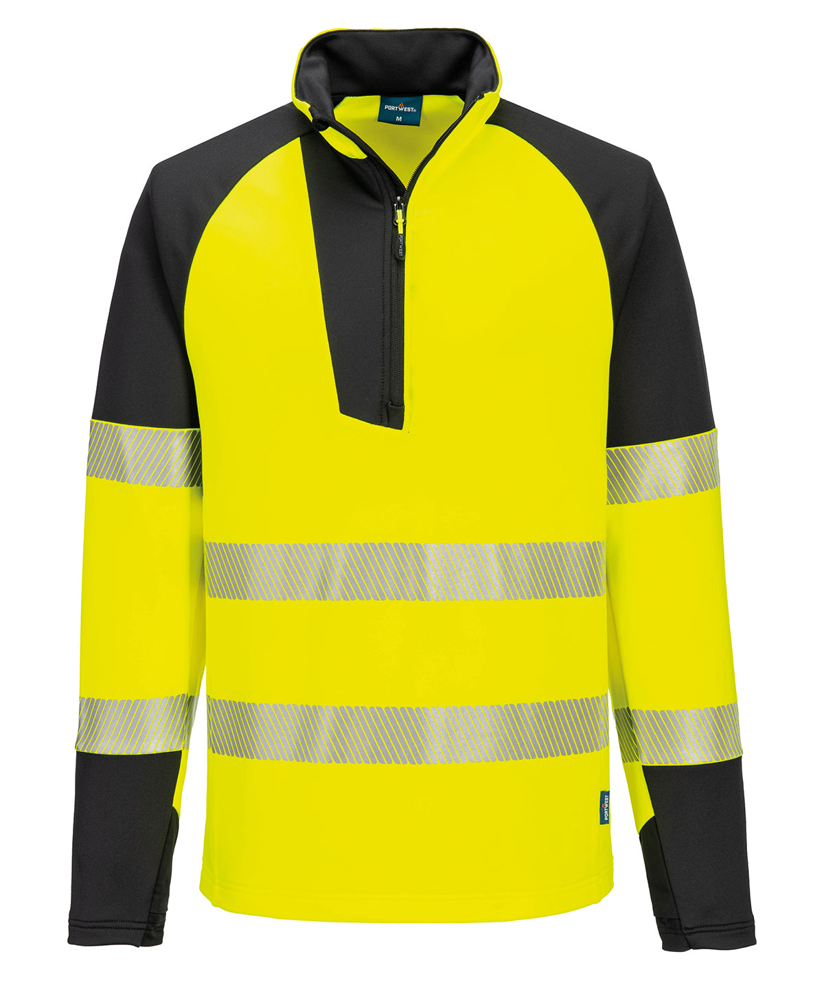 PW3 Hi-vis ¼-zip sweatshirt (T172) - Yellow/Black