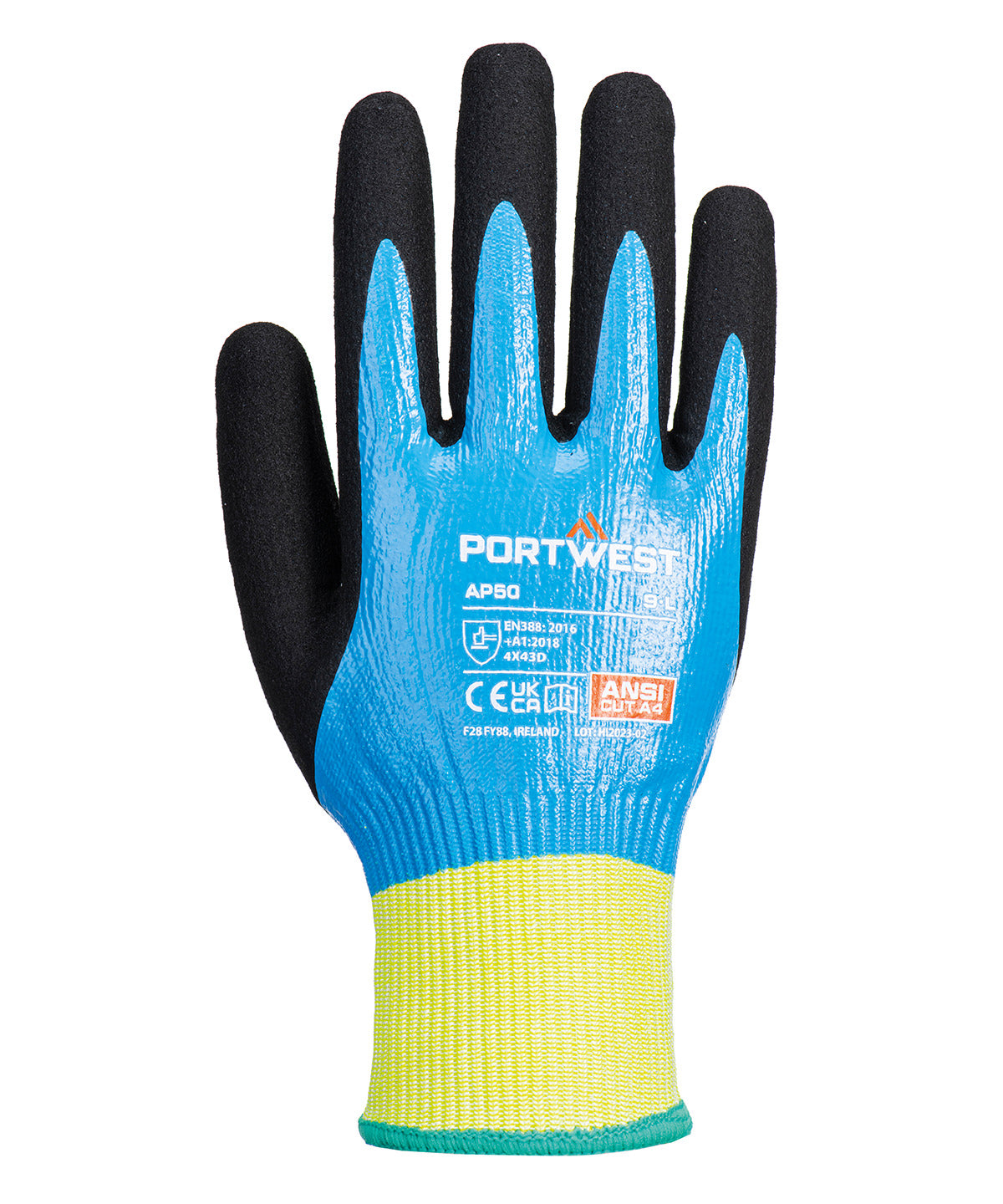 Cut D13 Nitrile aqua gloves (AP50) - Blue/Black