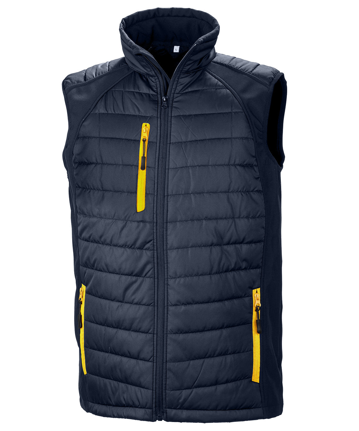 Compass padded softshell gilet - Navy/Yellow