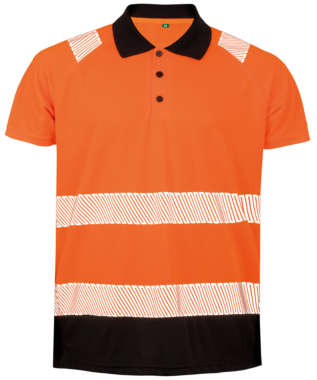 Recycled safety polo - Fluorescent Orange/Black*