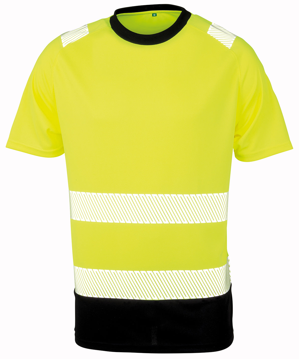 Recycled safety t-shirt - Fluorescent Yellow/Black