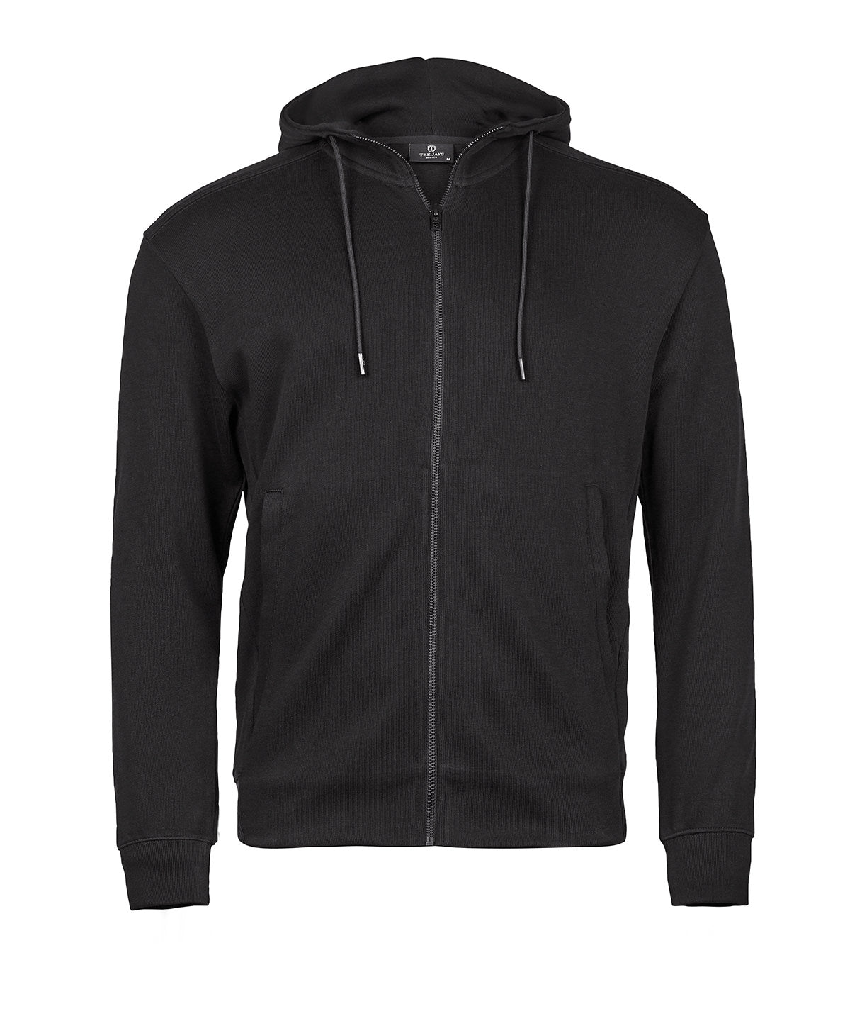 Ribbed interlock hooded full-zip (5508) - Black